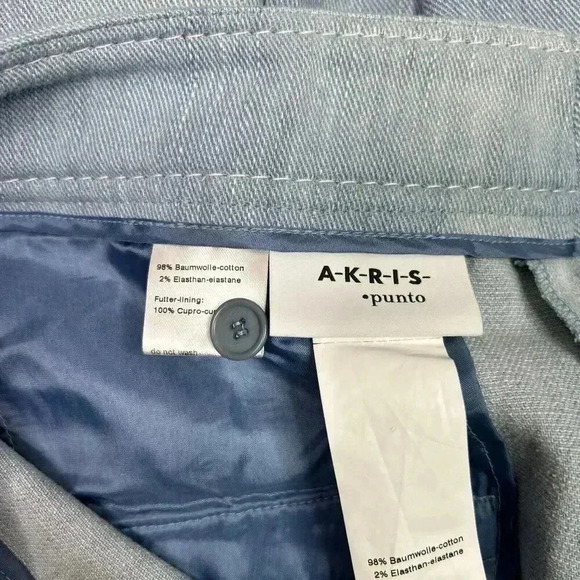 Akris Punto Denim Pants 10 Wide Leg High Rise Light Blue Color Preppy Minimalist - Picture 7 of 11